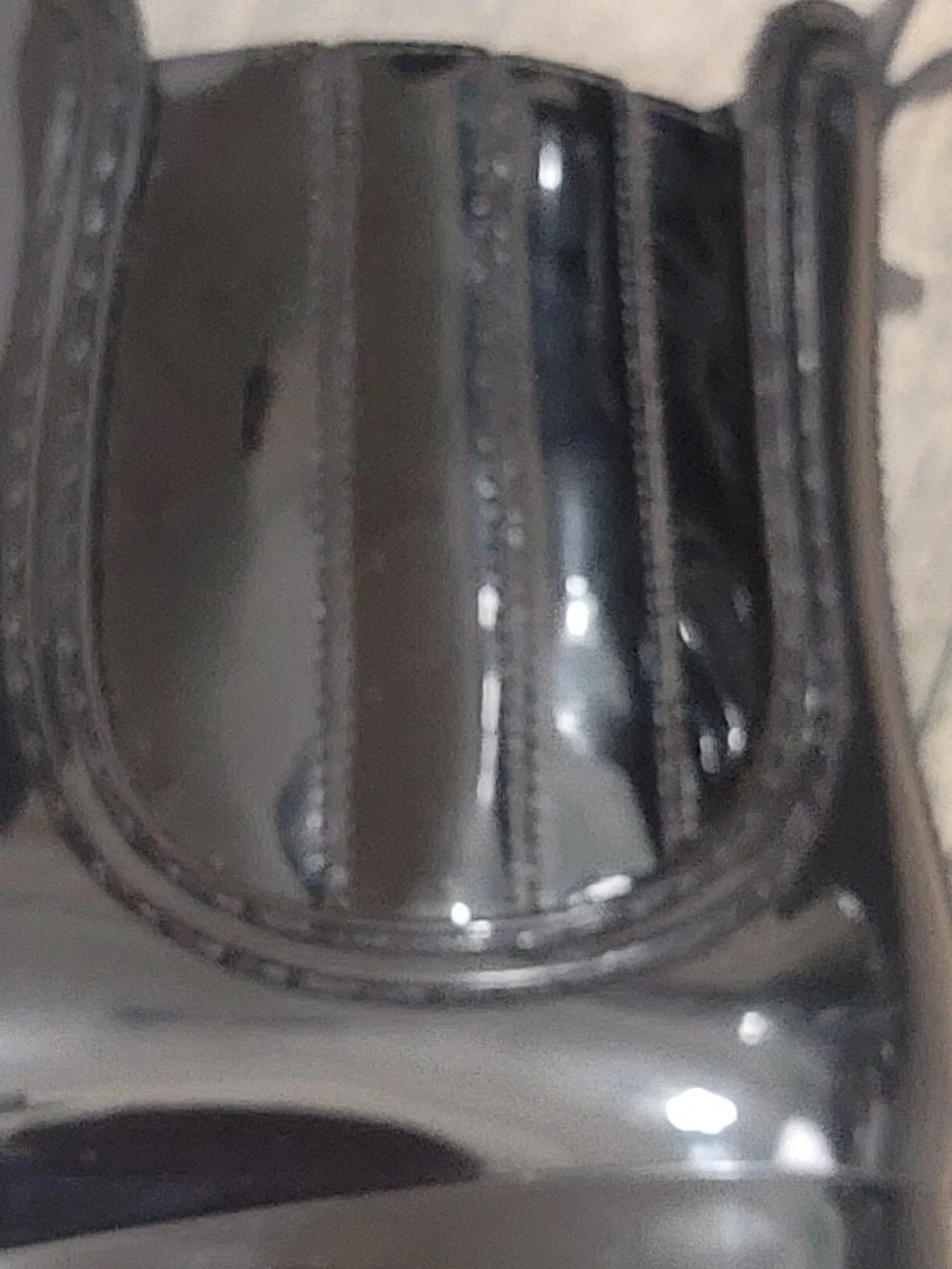 Joie KADA waterproof Glossy Black Chelsea Rain Boots Patent Rubber Elastic Sides